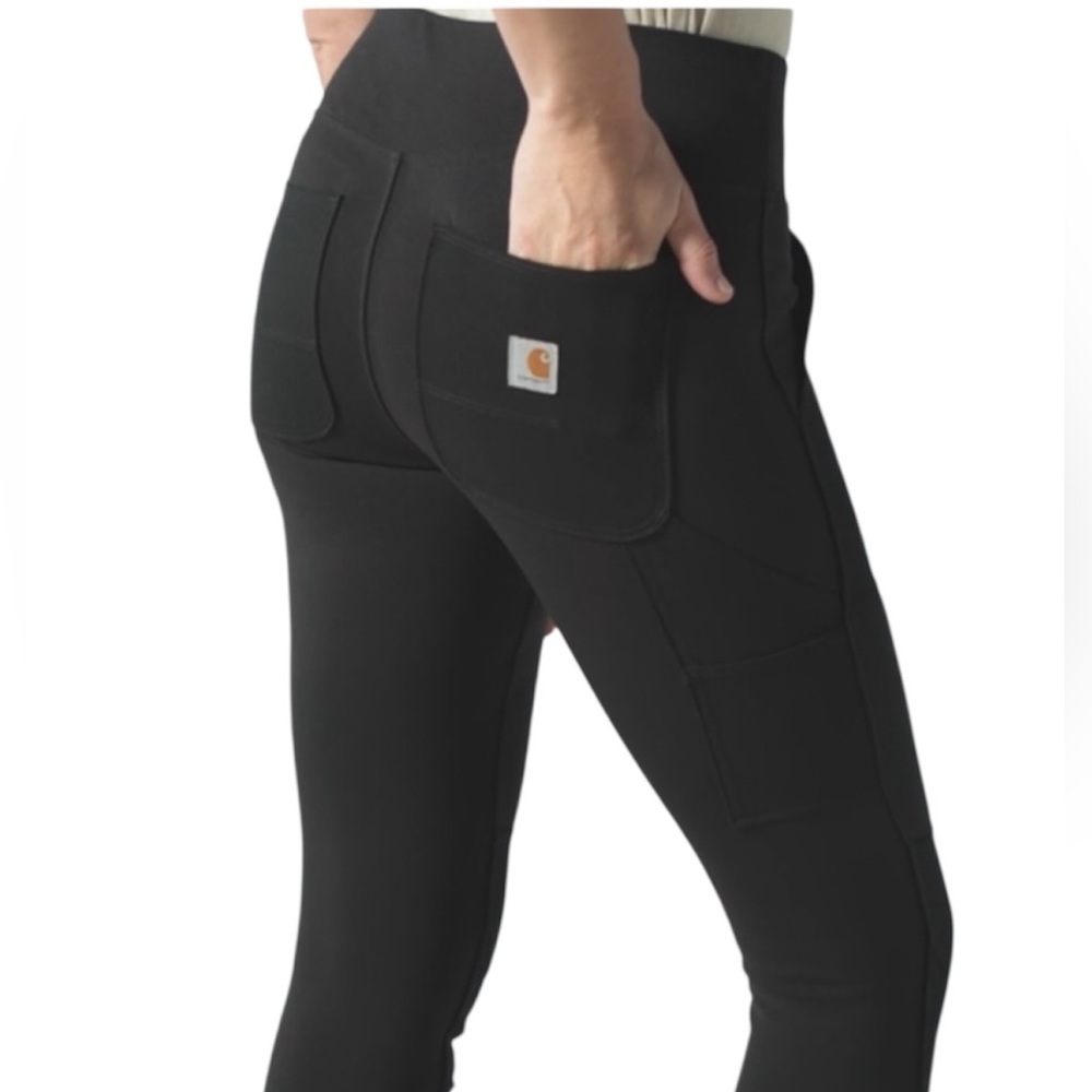 Carhartt Women Force Fitted Midweight Utility Charcoal Black Legging Sz L= 12/14